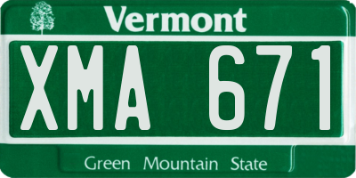 VT license plate XMA671