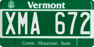 VT license plate XMA672