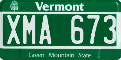 VT license plate XMA673