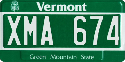 VT license plate XMA674