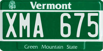 VT license plate XMA675