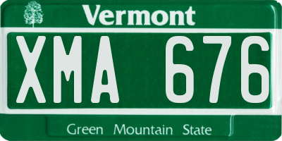 VT license plate XMA676