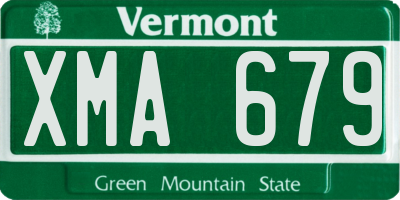 VT license plate XMA679
