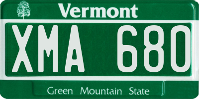 VT license plate XMA680