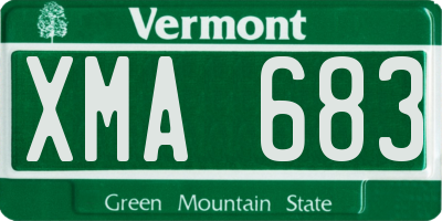 VT license plate XMA683