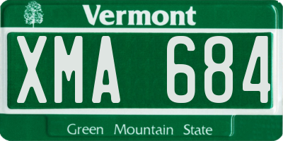 VT license plate XMA684