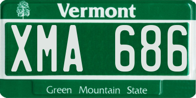 VT license plate XMA686