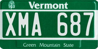 VT license plate XMA687