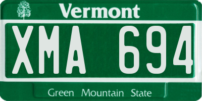 VT license plate XMA694