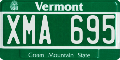 VT license plate XMA695