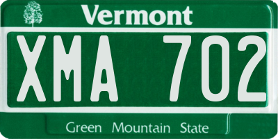 VT license plate XMA702