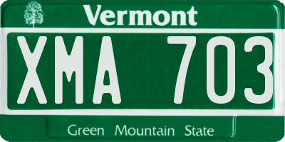 VT license plate XMA703