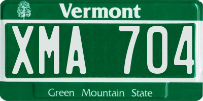 VT license plate XMA704
