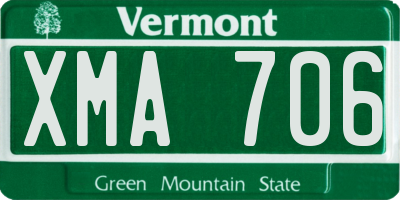 VT license plate XMA706