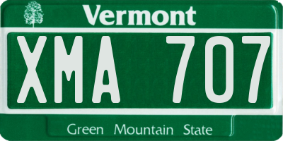 VT license plate XMA707
