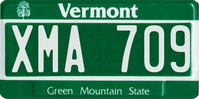 VT license plate XMA709