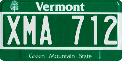 VT license plate XMA712