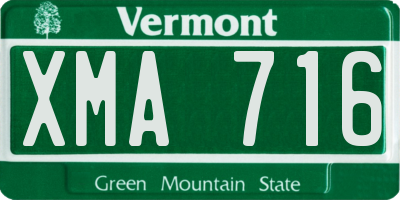VT license plate XMA716