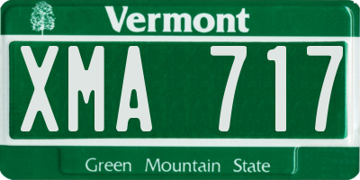 VT license plate XMA717