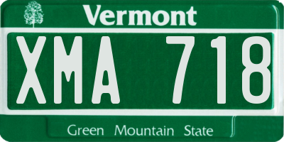 VT license plate XMA718