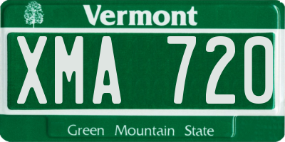 VT license plate XMA720
