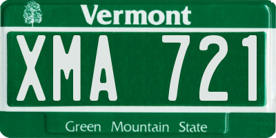 VT license plate XMA721
