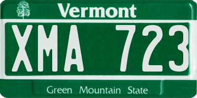 VT license plate XMA723