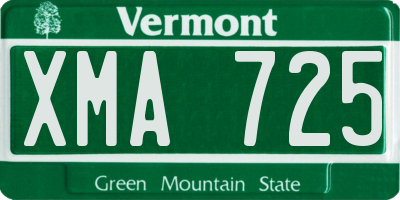 VT license plate XMA725