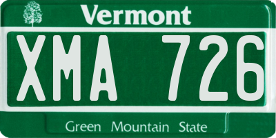 VT license plate XMA726