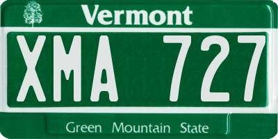 VT license plate XMA727