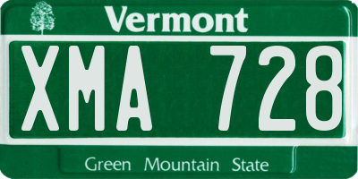 VT license plate XMA728