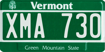 VT license plate XMA730