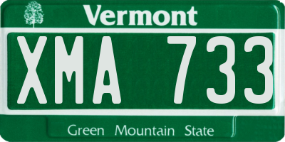 VT license plate XMA733