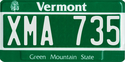 VT license plate XMA735