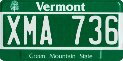 VT license plate XMA736