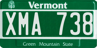 VT license plate XMA738