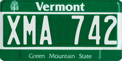 VT license plate XMA742