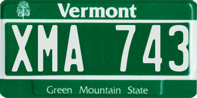VT license plate XMA743