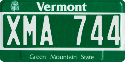 VT license plate XMA744