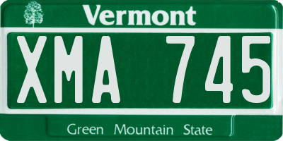 VT license plate XMA745