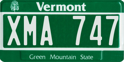 VT license plate XMA747