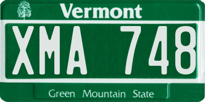 VT license plate XMA748