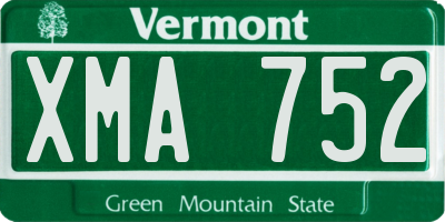 VT license plate XMA752