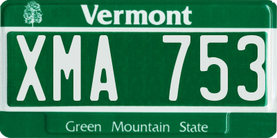 VT license plate XMA753