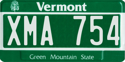 VT license plate XMA754