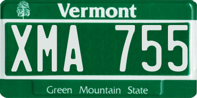 VT license plate XMA755