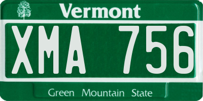 VT license plate XMA756