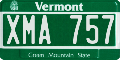 VT license plate XMA757