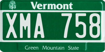 VT license plate XMA758