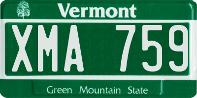 VT license plate XMA759